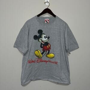 Vintage VTG 90s Disney Parks Disney World Made in USA Grey T-Shirt (0617)